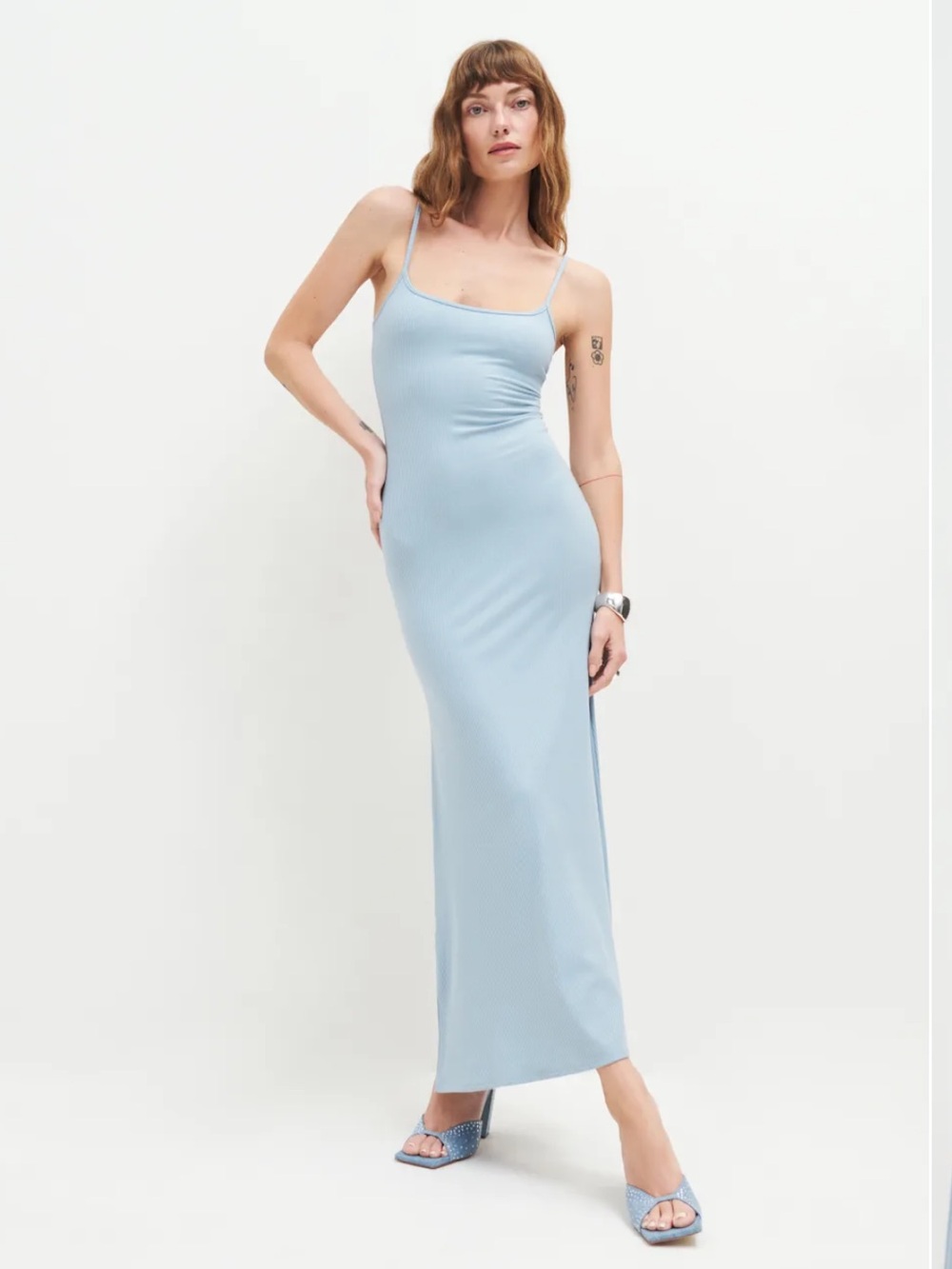 Reformation Cosmo Knit Dress in Mineral